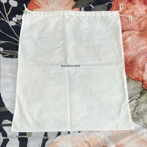 Balenciaga Cream Drawstring Bag